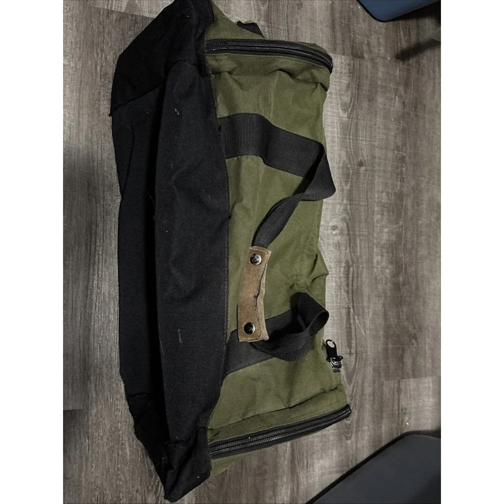 VTG 90's Bum Equipment Duffle Bag Embroidered B.U.M. 23x16x12  green Some Rips
